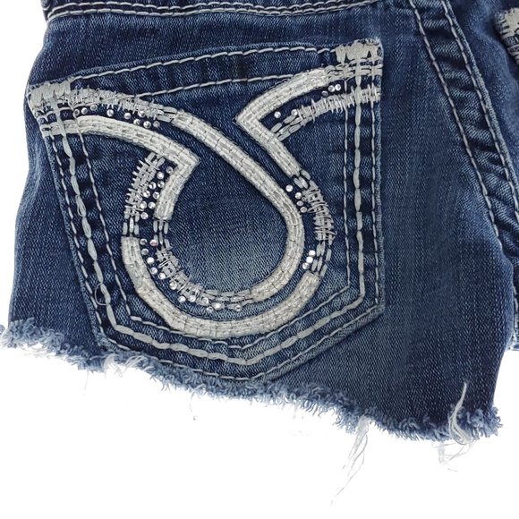 Big Star Liv Distressed Raw Hem Denim Shorts - Picture 10 of 11